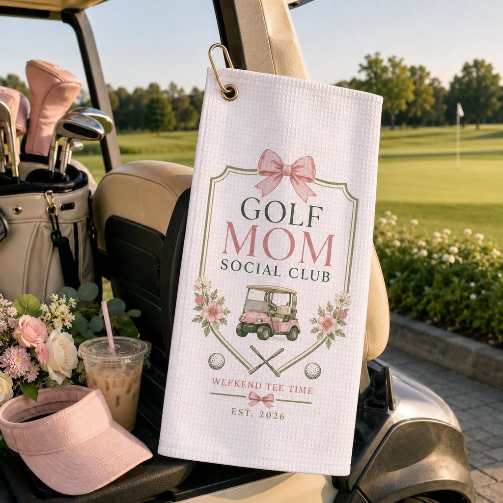 Golf Mom Social Club Towel, Personalized Pink Golf Towel, Custom Golf Gift For Mom, Women Golfer Gift - product image 9