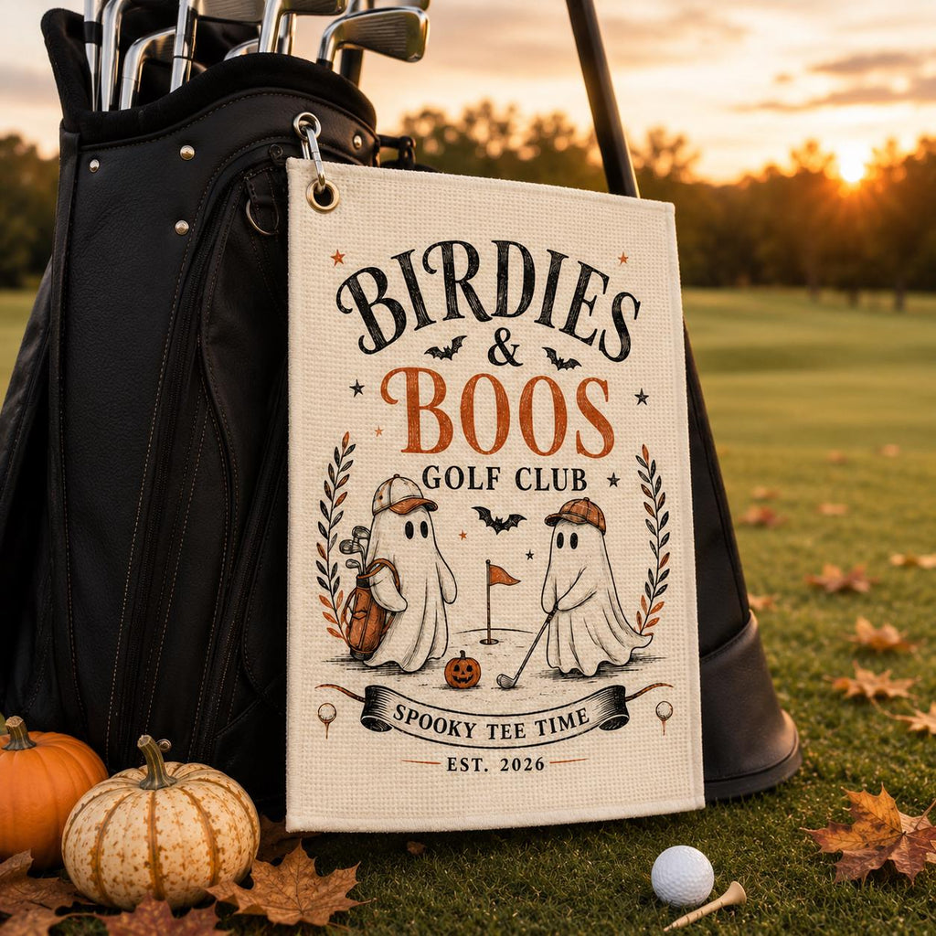 Halloween Golf Towel, Birdies And Boos Golf Club Towel, Spooky Tee Time Golfer Gift - product image 9