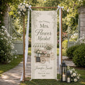 Personalized Flower Market Bridal Shower Banner, Garden Fabric Backdrop, Future Mrs Party Decor - product image 1