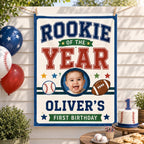 Personalized Rookie of the Year First Birthday Banner – main product view
