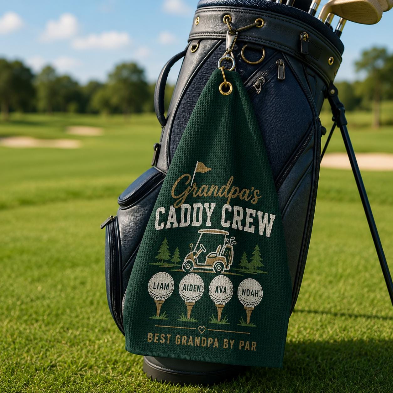 Custom Golf Towel: Grandpa's Caddy Crew, Personalized Golf Gift - product image 9
