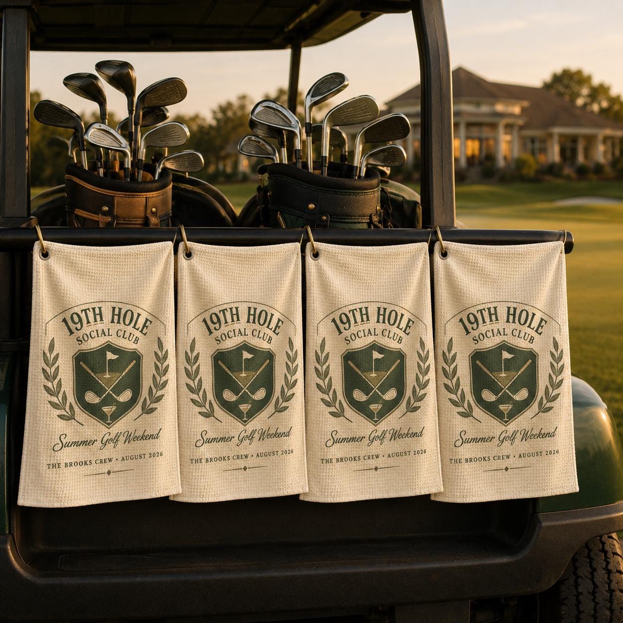 19th Hole Social Club Golf Towel, Personalized Golf Weekend Towel, Custom Golf Trip Gift - product image 8