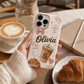Personalized Coffee Name Phone Case, Custom Tough, Coffee Lover Gift