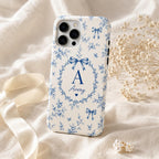Personalized Bow Initial Phone Case, Custom Name Monogram Tough Case, Coquette Gift For Her