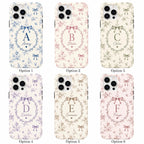 Personalized Bow Initial Phone Case, Custom Name Monogram Tough Case, Coquette Gift For Her