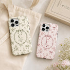 Personalized Bow Initial Phone Case, Custom Name Monogram Tough Case, Coquette Gift For Her