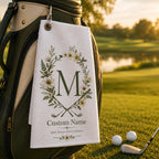 Birth Flower Golf Towel, Personalized Monogram Golf Bag Towel – product photo 10