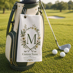 Birth Flower Golf Towel, Personalized Monogram Golf Bag Towel – product photo 7