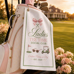 Ladies Tee Time Golf Towel, Personalized Social Club Golf Bag Towel – product photo 9