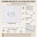 Personalized Initial Handkerchief, Custom Embroidered Wedding Hanky, Bridal Lace Keepsake Gift