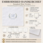 Father of the Bride Embroidered Handkerchief, Personalized Wedding Hanky for Dad, Custom Pocket Square Gift from Bride