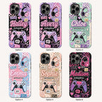 Personalized Gaming Phone Case, Custom Name Gamer Girl Tough, Pink Purple Gift