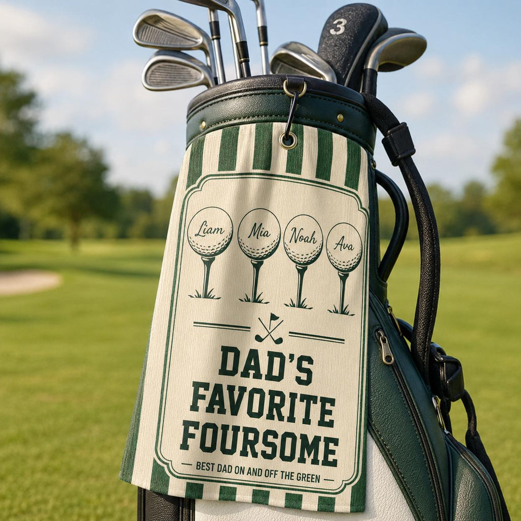 Personalized Golf Towel for Dad, Custom Kids Name Golf Gift, Father’s Day Accessory - product image 6