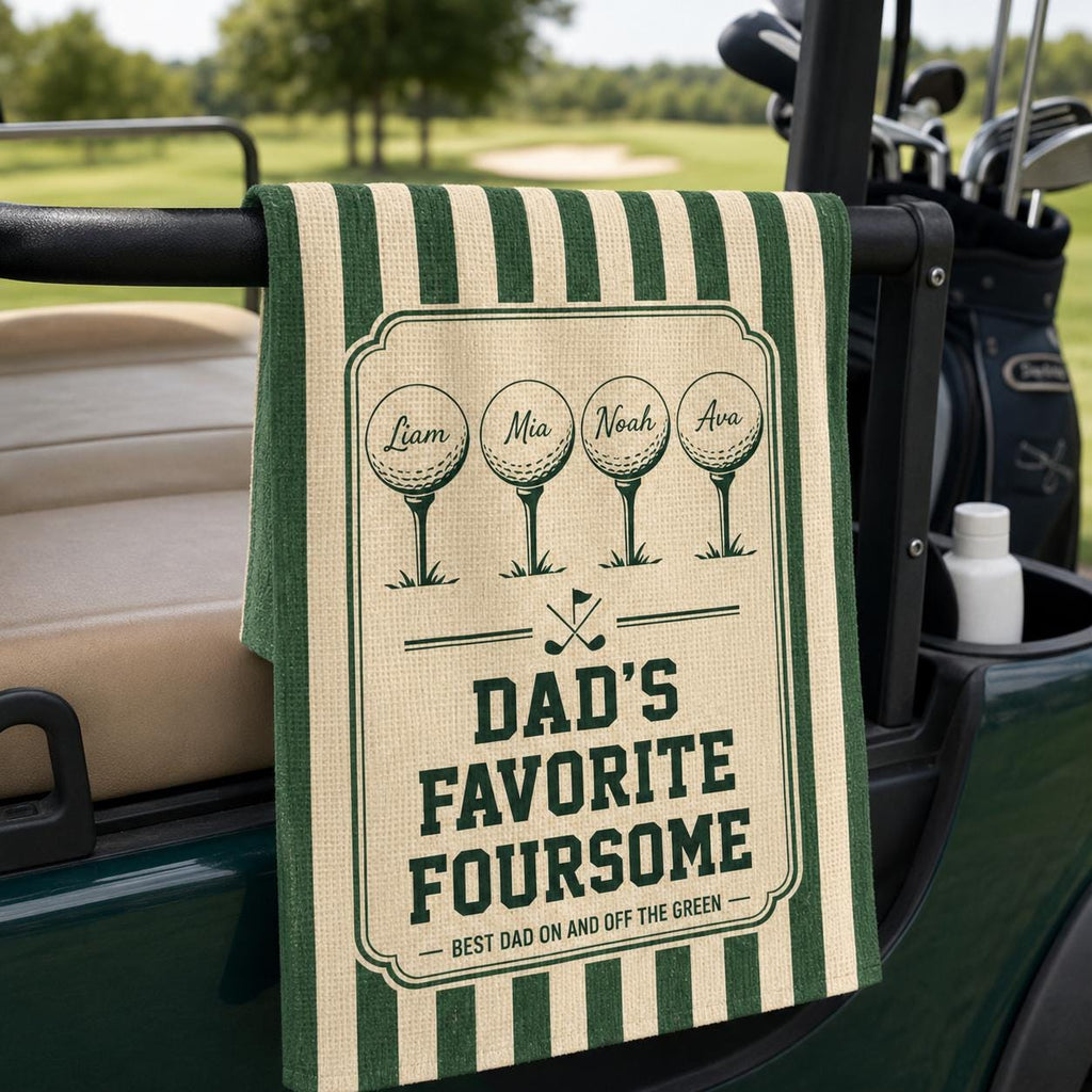 Personalized Golf Towel for Dad, Custom Kids Name Golf Gift, Father’s Day Accessory - product image 8
