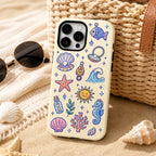 Cute Lucky Charm Phone Case, Coquette Doodle iPhone Case, Bow Star Mushroom Case Gift