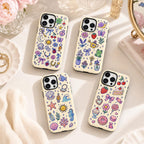 Cute Lucky Charm Phone Case, Coquette Doodle iPhone Case, Bow Star Mushroom Case Gift