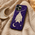 Celestial Rabbit Phone Case, Purple Moon Bunny iPhone Case, Minimal Star Animal Case Gift