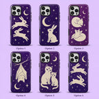 Celestial Rabbit Phone Case, Purple Moon Bunny iPhone Case, Minimal Star Animal Case Gift
