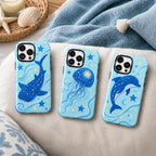 Whale Shark Phone Case, Blue Ocean iPhone Case, Cute Starry Sea Animal Case Gift