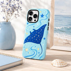 Whale Shark Phone Case, Blue Ocean iPhone Case, Cute Starry Sea Animal Case Gift