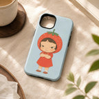 Cute Grumpy Character Phone Case, Animal Costume iPhone Case, Kawaii Pastel Case Gift