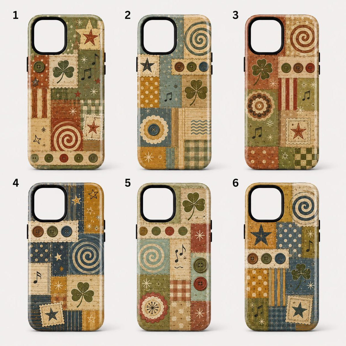 Retro Patchwork Phone Case, Vintage Quilt iPhone Case, Cottagecore Lucky Charm Case Gift