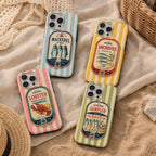Mackerel Tin Phone Case, Coastal Sea Market iPhone Case, Retro Fish Lover Gift