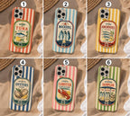 Mackerel Tin Phone Case, Coastal Sea Market iPhone Case, Retro Fish Lover Gift