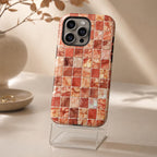 2D Printed Aqua Mosaic Phone Case, Iridescent Tile iPhone Case, Mermaid Ocean Aesthetic Case Gift