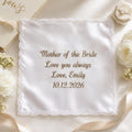 Father of the Bride Embroidered Handkerchief, Personalized Wedding Hanky for Dad, Custom Pocket Square Gift from Bride