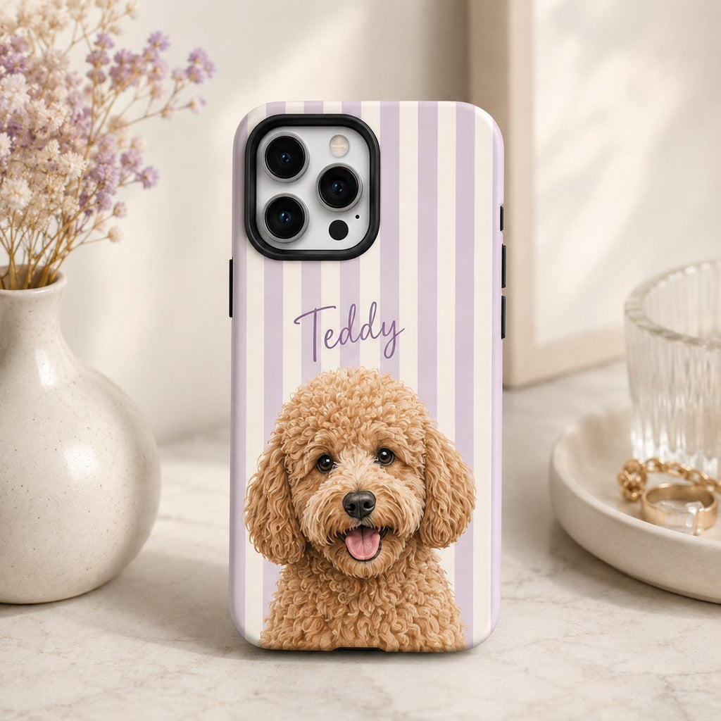 Custom Pet Portrait Phone Case, Personalized Dog Photo iPhone Case, Pet Lover Gift
