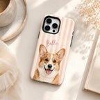 Custom Pet Portrait Phone Case, Personalized Dog Photo iPhone Case, Pet Lover Gift