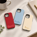 Personalized Name Phone Case, Minimal Solid Color iPhone Case, Custom Name Case Gift