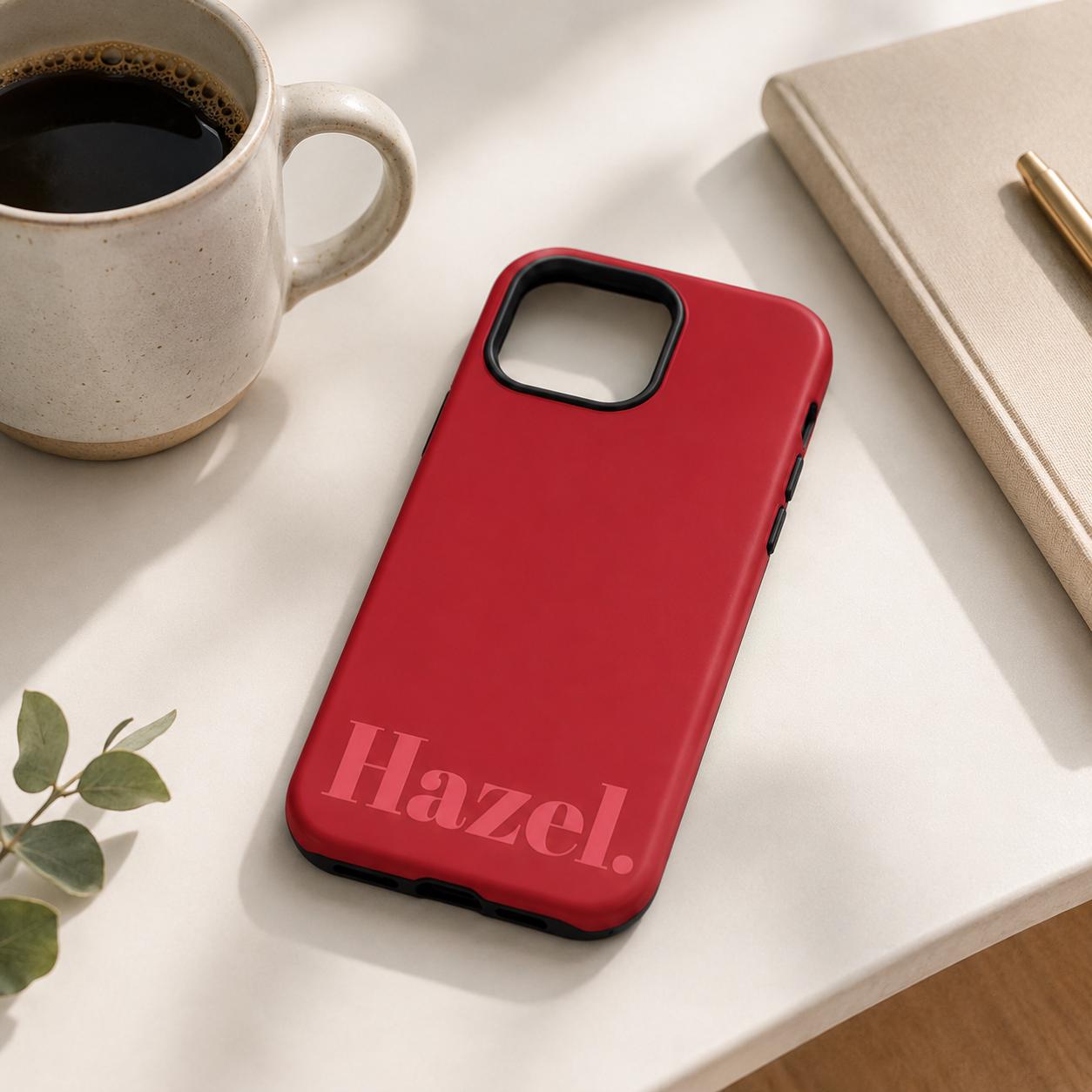 Personalized Name Phone Case, Minimal Solid Color iPhone Case, Custom Name Case Gift