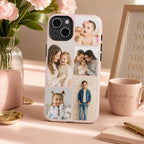 Custom Photo Collage Phone Case, Personalized Family Picture iPhone Case, Mom Photo Gift