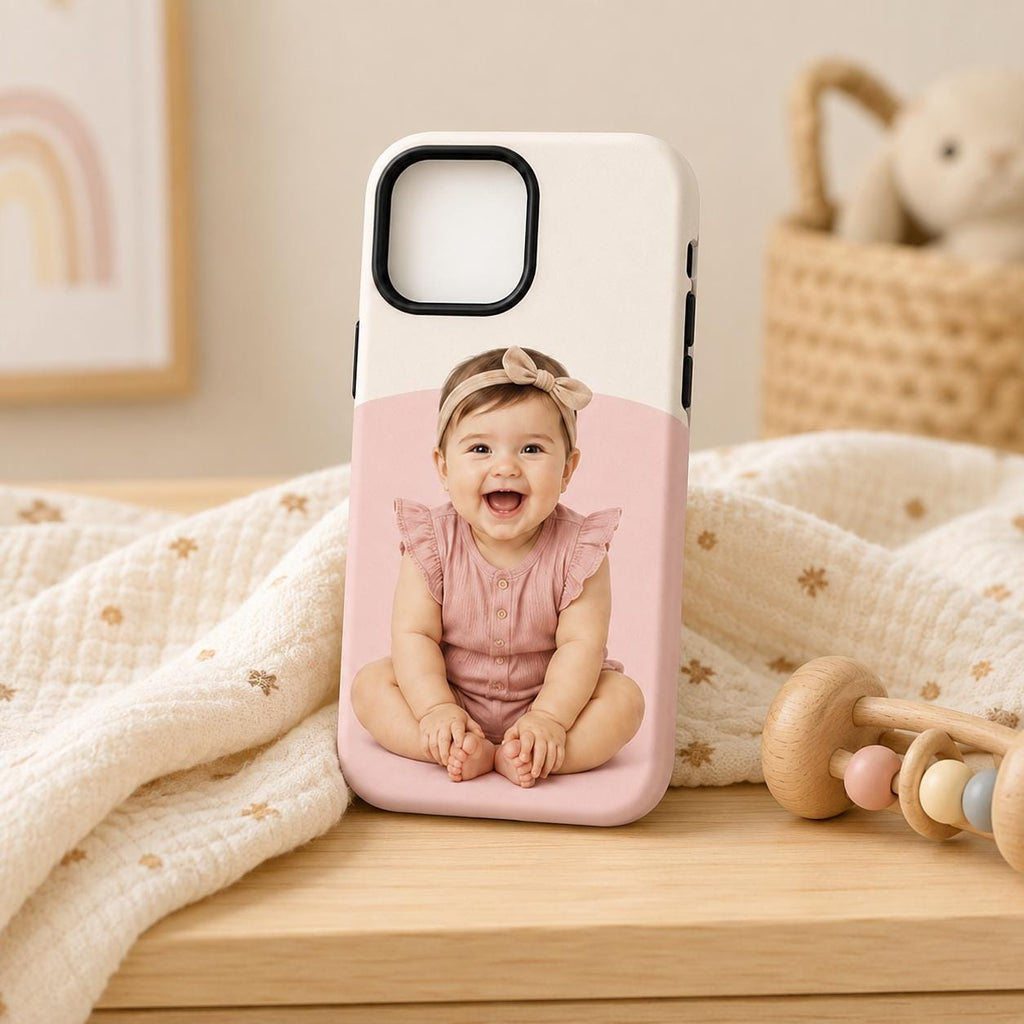 Custom Baby Photo Phone Case, Personalized Kids Picture iPhone Case, Photo Gift For Mom Dad