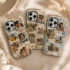 Vintage Photo Collage Phone Case, Personalized Couple Family iPhone Case, Custom Memory Gift