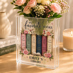 Personalized Acrylic Book Vase, Custom Book Lover Flower Vase, Favorite Books Reader Gift – product photo 2