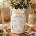 Personalized Recipe Vase, Custom Grandma Recipe Ceramic Flower Vase, Family Keepsake Gift - product image 1
