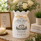 Personalized First Home Ceramic Pitcher Vase, Custom Family Name Housewarming Gift – product photo 2