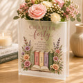 Personalized Chapter Forty Acrylic Book Vase, Custom 40th Birthday Book Lover Flower Vase Gift - product image 1