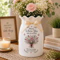 Personalized Floral Ceramic Pitcher Vase, Custom Name Flower Vase, Garden Lover Gift, Birthday Gift for - product image 1
