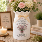 Personalized Floral Ceramic Pitcher Vase – main product view
