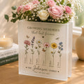Personalized Birth Flower Acrylic Book Vase, Custom Family Name Flower Vase, Growing Memories Gift - product image 1