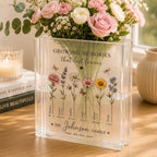 Personalized Birth Flower Acrylic Book Vase – product photo 3