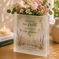 Christian Book Vase, Personalized Acrylic Flower Vase, Psalm 46:10 Gift, Faith Gift for Women, Religious - product image 1
