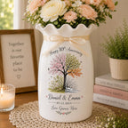 Personalized Anniversary Ceramic Pitcher Vase, Custom Couple Name Flower Vase – main product view