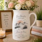 Personalized Couple Adventure Ceramic Pitcher Vase – product photo 2
