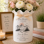 Personalized Couple Adventure Ceramic Pitcher Vase – main product view
