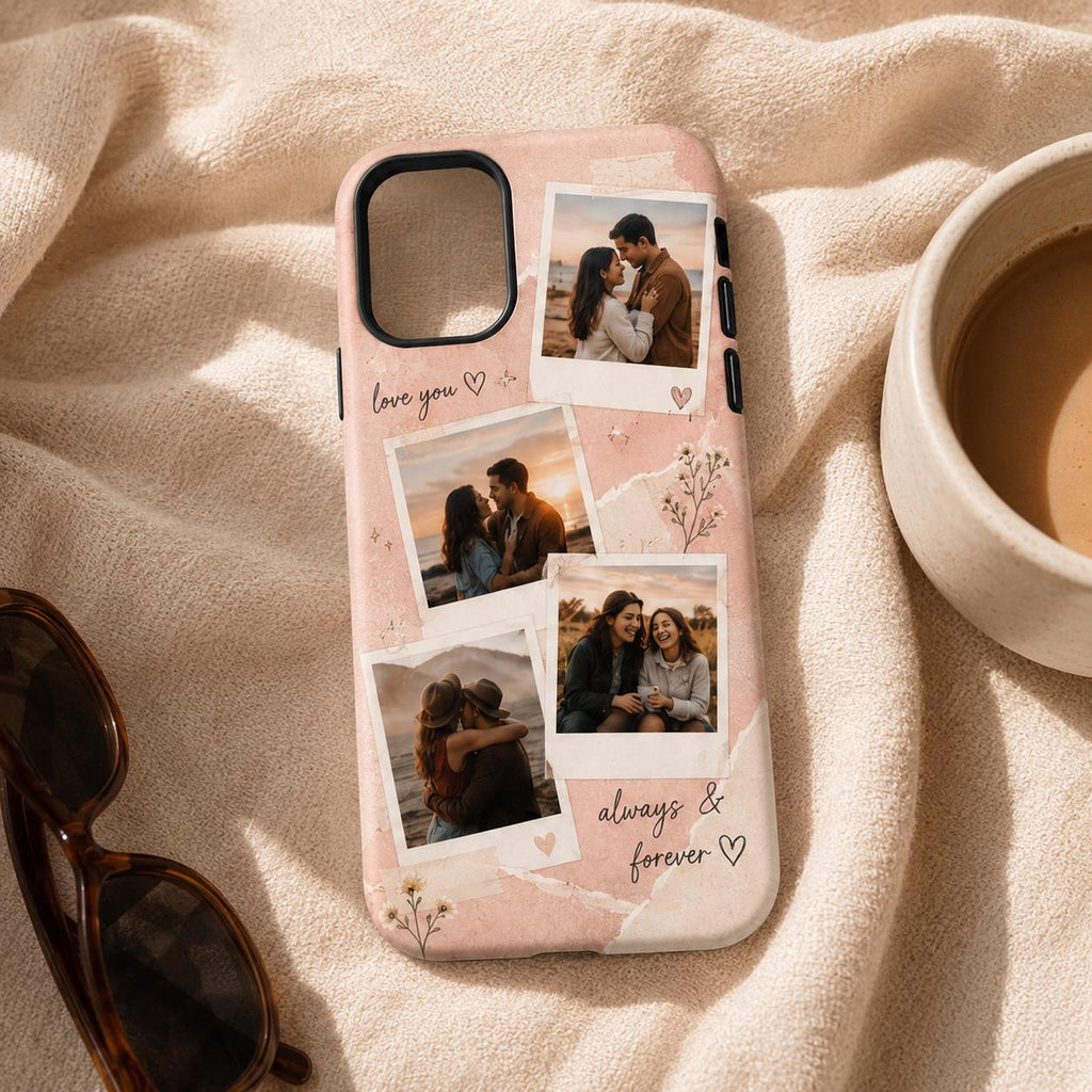 Custom Best Friend Photo Case, Personalized Polaroid Collage iPhone Case, Friendship Gift